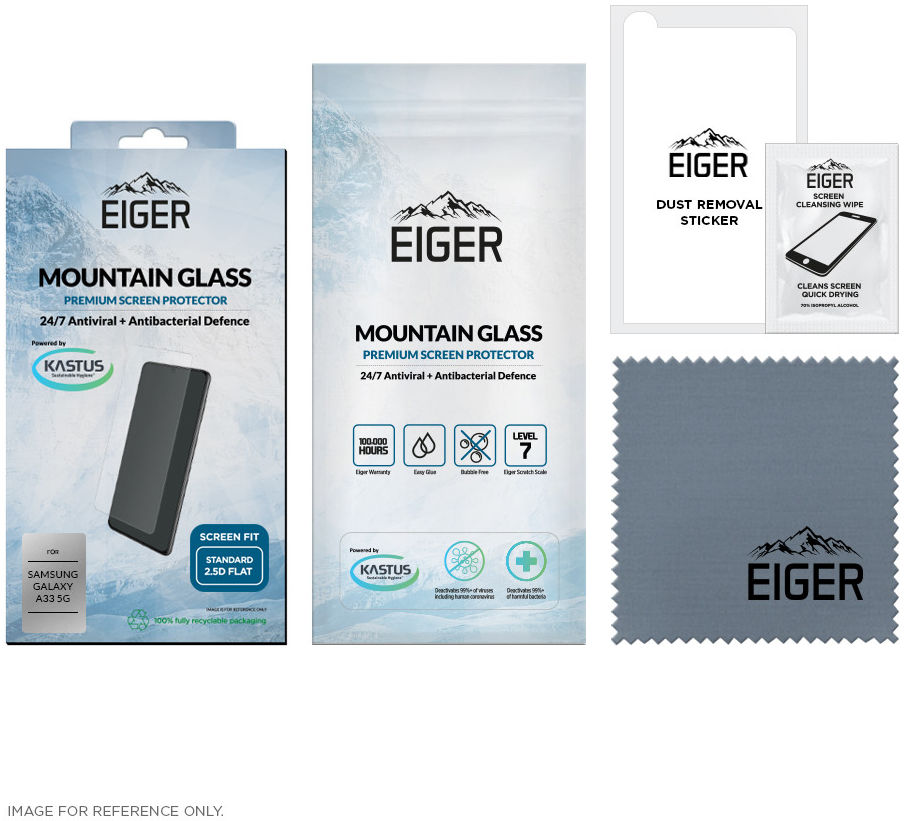 Eiger Samsung Galaxy A33 Tempered Glass Fingerprint Friendly Plat afbeelding 4