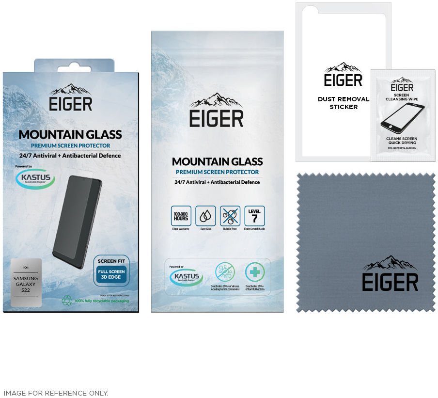 Eiger Samsung Galaxy S22 Tempered Glass 3D Fingerprint Friendly afbeelding 5