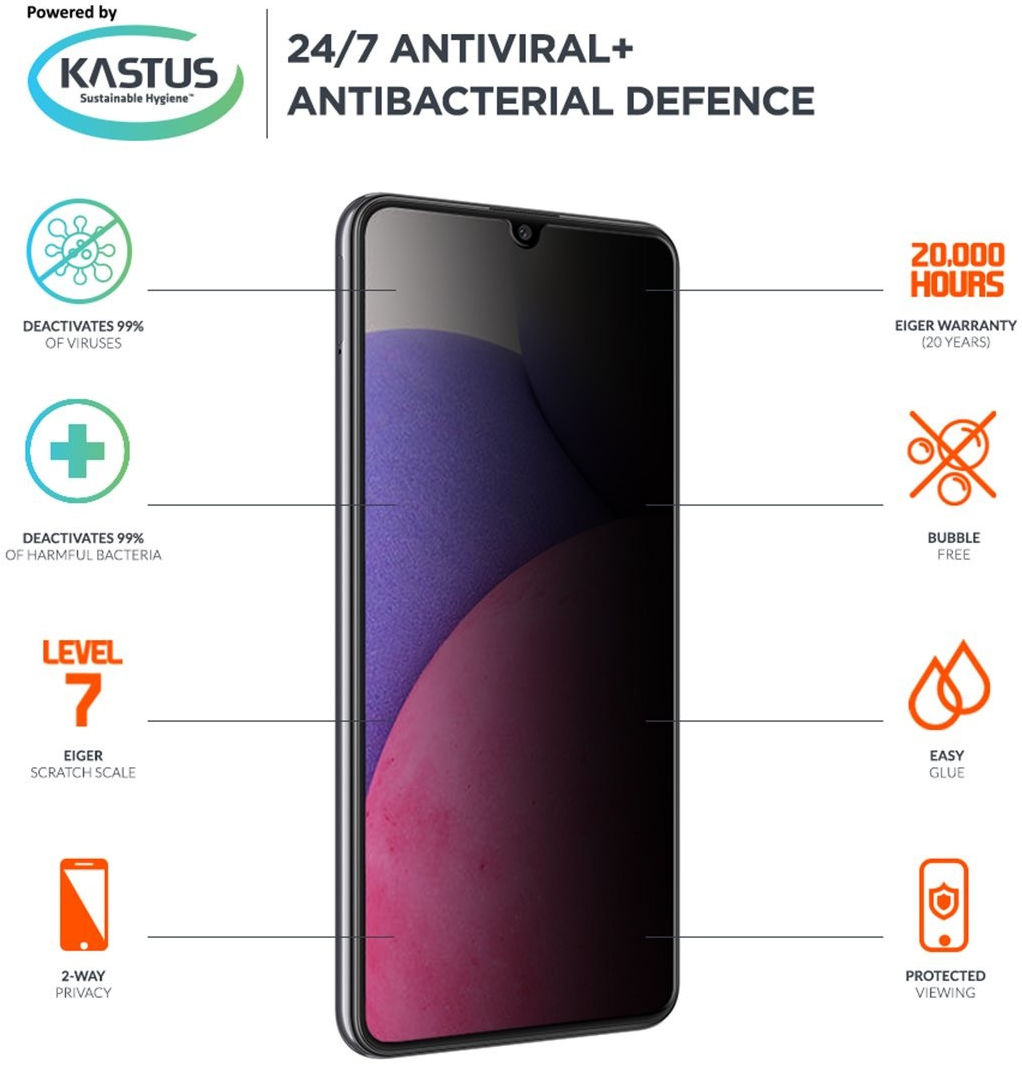 Eiger Samsung Galaxy A33 Screen Protector Privacy Tempered Glass afbeelding 3