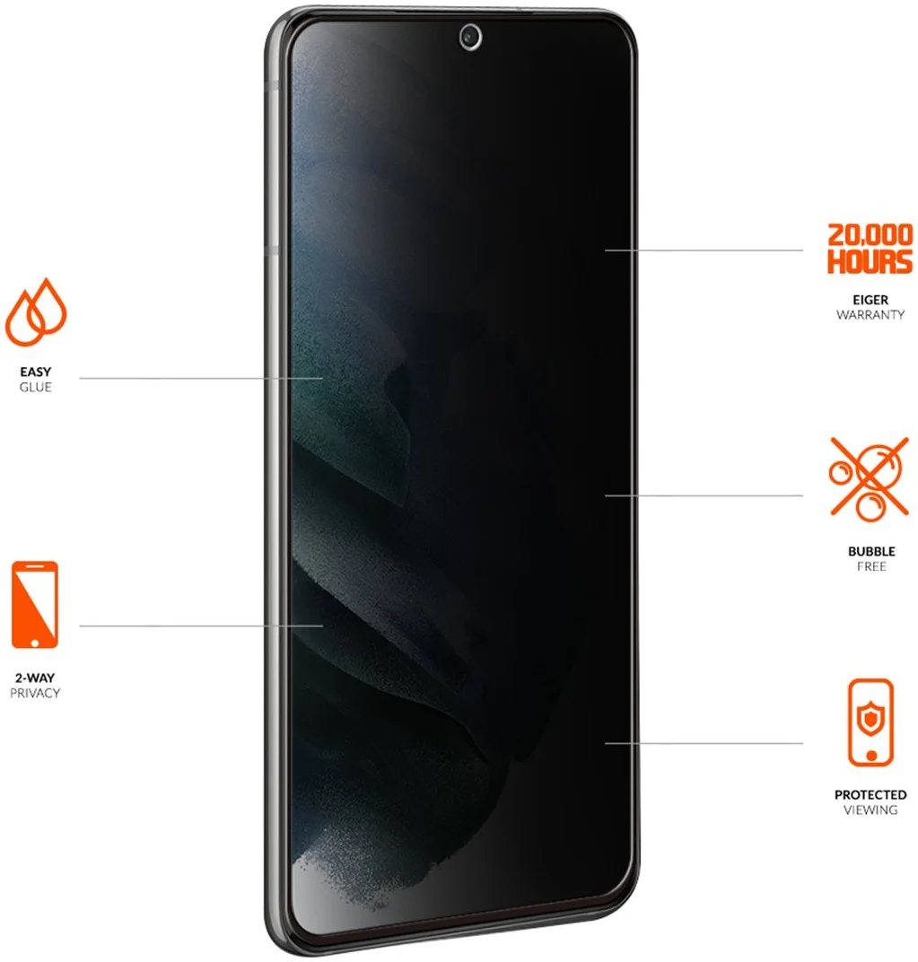 Eiger Samsung Galaxy S22 Screen Protector Privacy Tempered Glass afbeelding 4