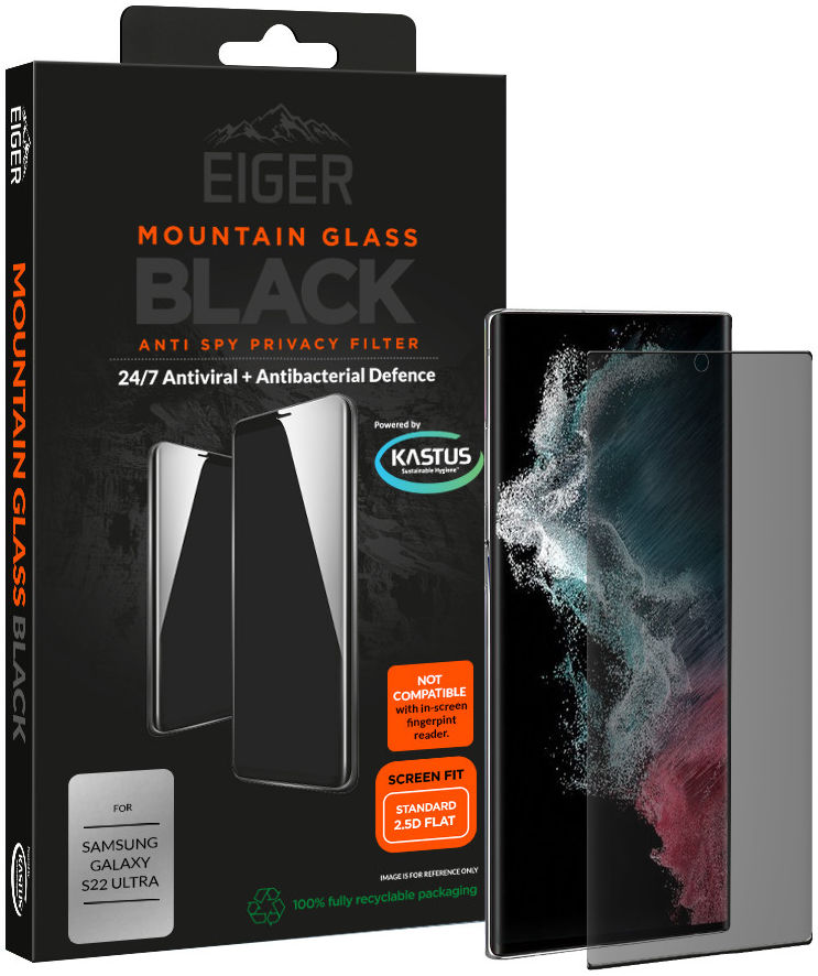 Eiger Samsung Galaxy S22 Ultra Screen Protector Privacy Glass afbeelding 1