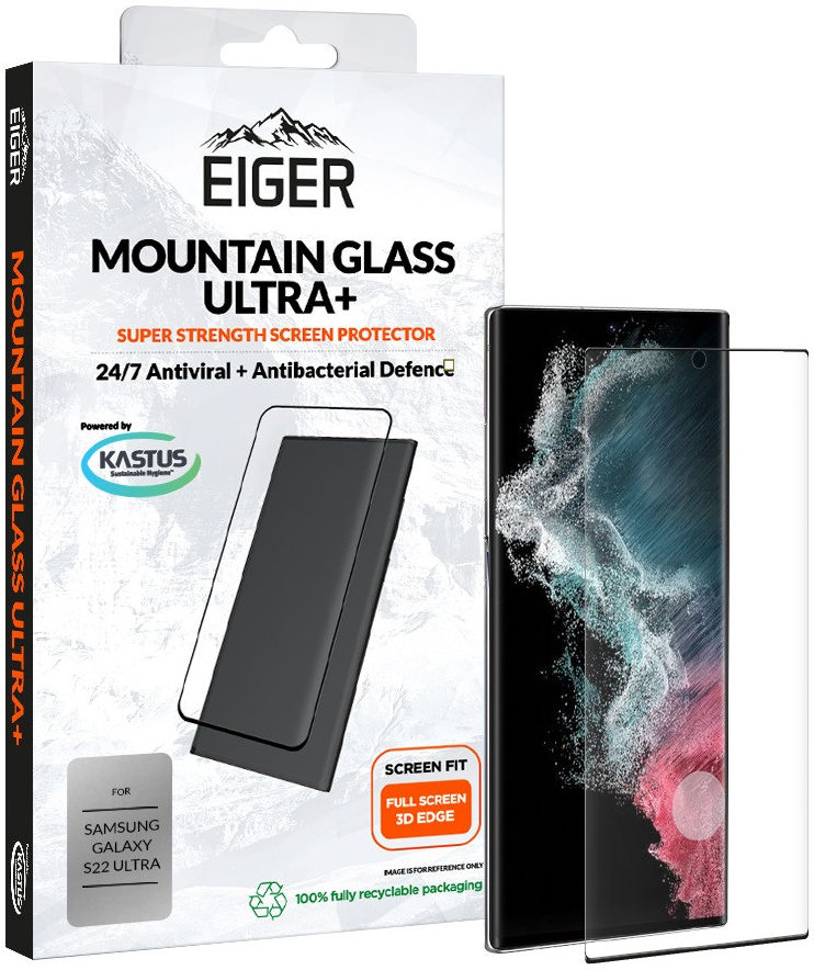 Eiger Ultra+ Samsung Galaxy S22 Ultra Screen Protector Antibacterieel afbeelding 1