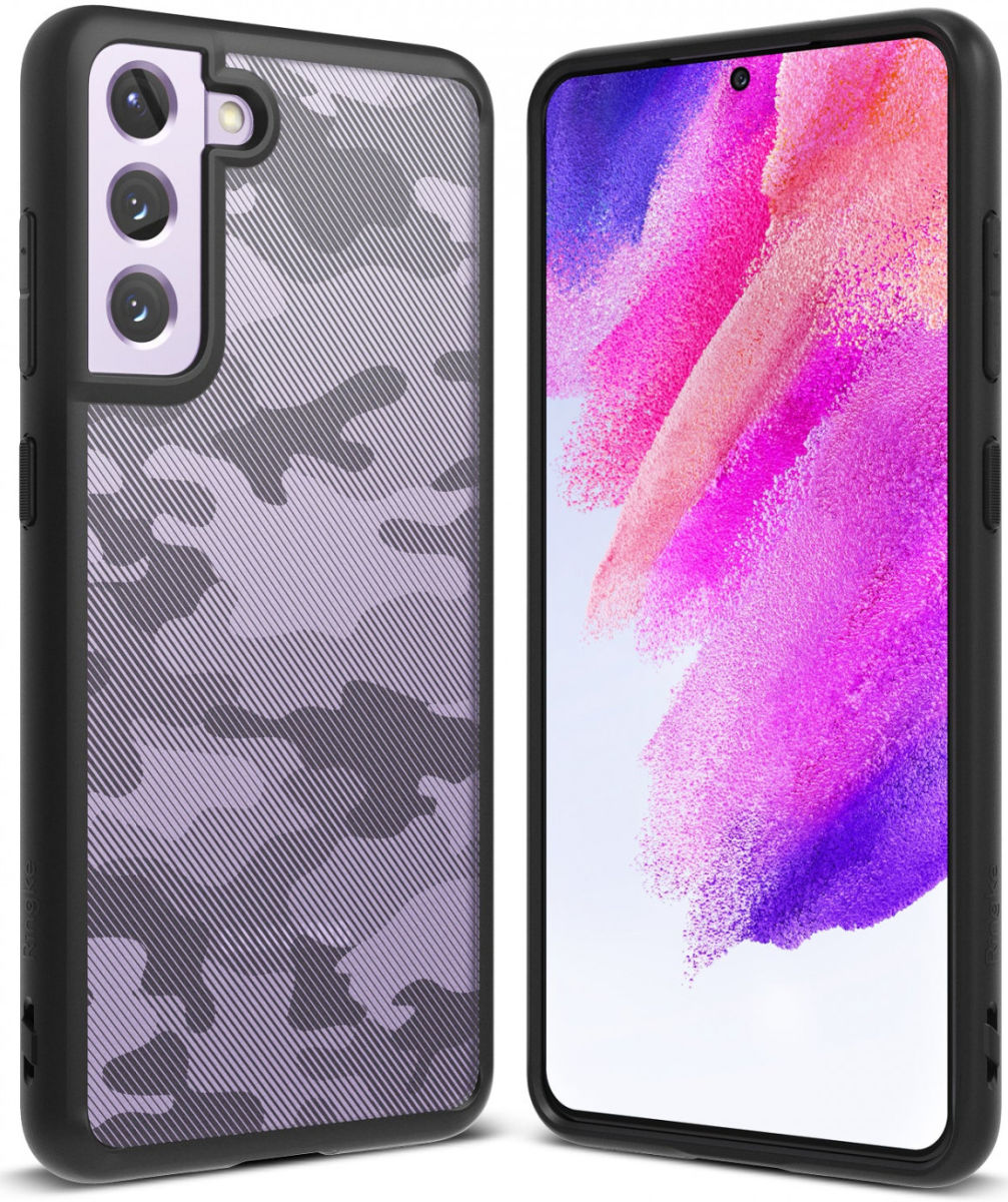 Ringke Fusion Samsung Galaxy S21 FE 5G Hoesje Camo Zwart afbeelding 1