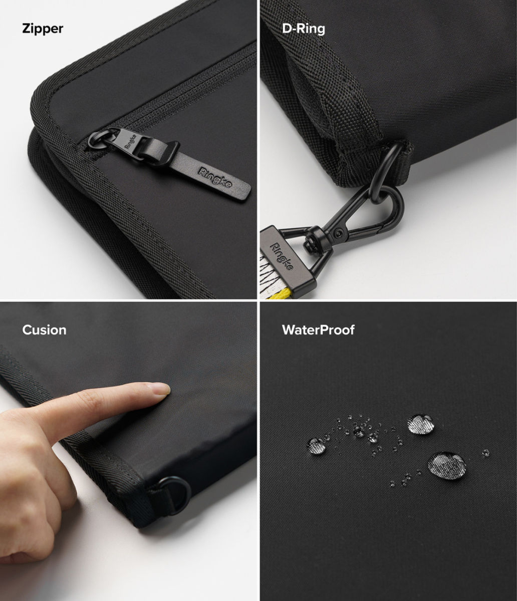 Ringke Smart Zip Pouch voor Laptop / Tablet tot 13 inch Beige afbeelding 5