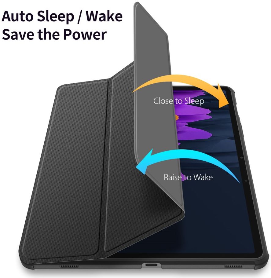 Dux Ducis Toby Samsung Galaxy Tab S7/S8 Hoes Tri-Fold Book Case Zwart afbeelding 4