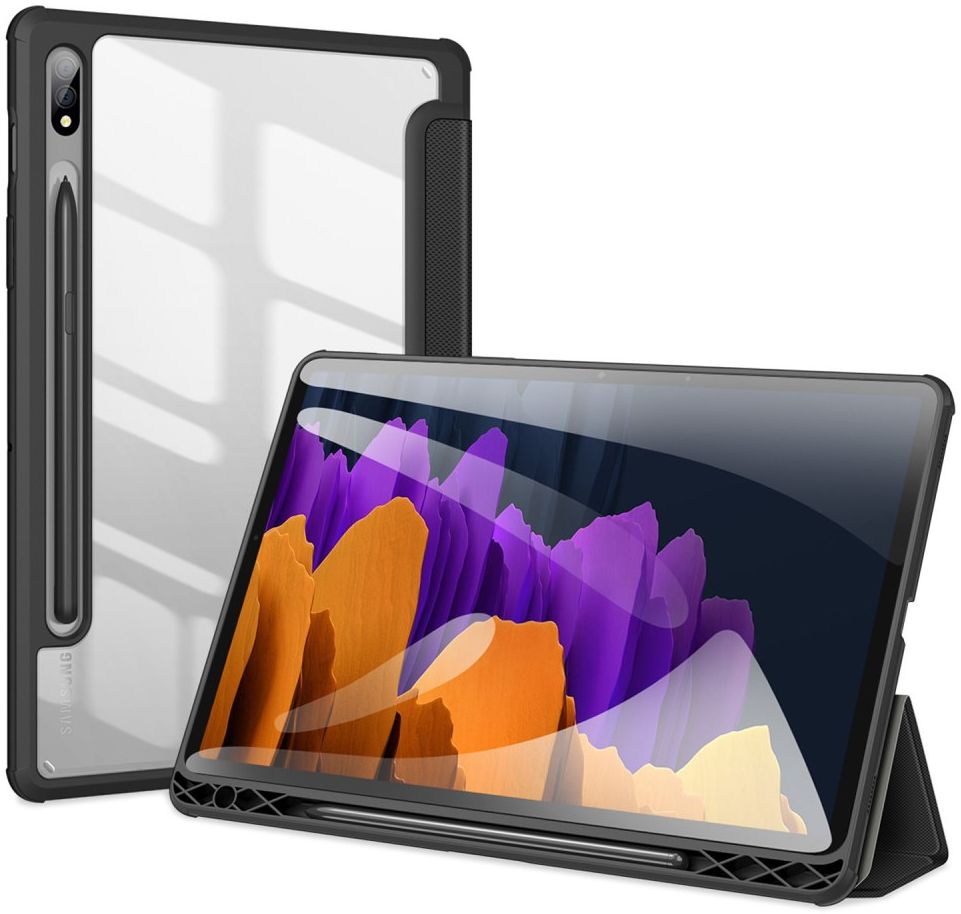 Dux Ducis Toby Samsung Galaxy Tab S7/S8 Hoes Tri-Fold Book Case Zwart afbeelding 2