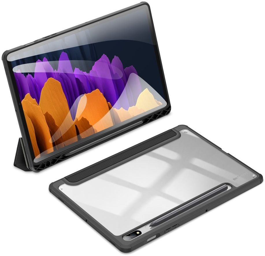 Dux Ducis Toby Samsung Galaxy Tab S7/S8 Hoes Tri-Fold Book Case Zwart afbeelding 10