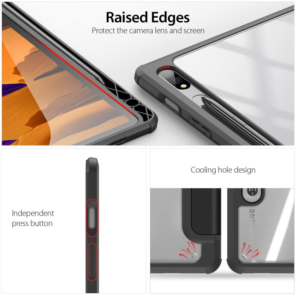 Dux Ducis Toby Samsung Galaxy Tab S7/S8 Hoes Tri-Fold Book Case Zwart afbeelding 5