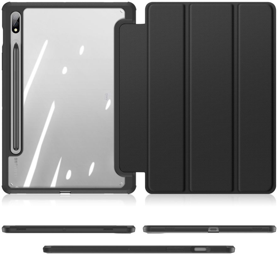Dux Ducis Toby Samsung Galaxy Tab S7/S8 Hoes Tri-Fold Book Case Zwart afbeelding 11