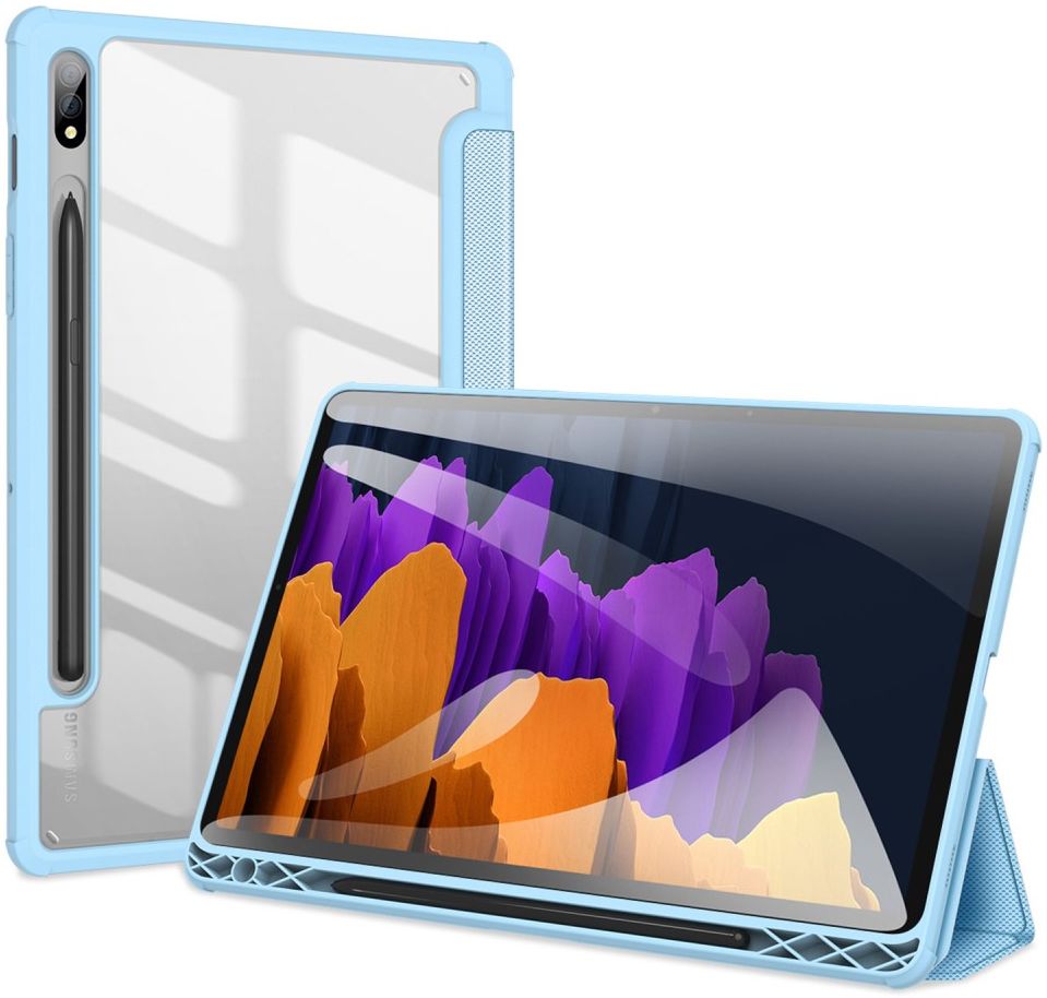 Dux Ducis Toby Samsung Galaxy Tab S7/S8 Hoes Tri-Fold Book Case Blauw afbeelding 2