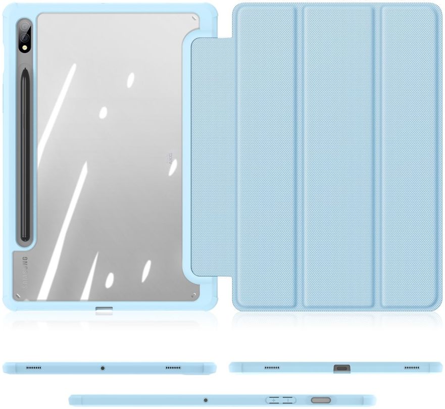 Dux Ducis Toby Samsung Galaxy Tab S7/S8 Hoes Tri-Fold Book Case Blauw afbeelding 11