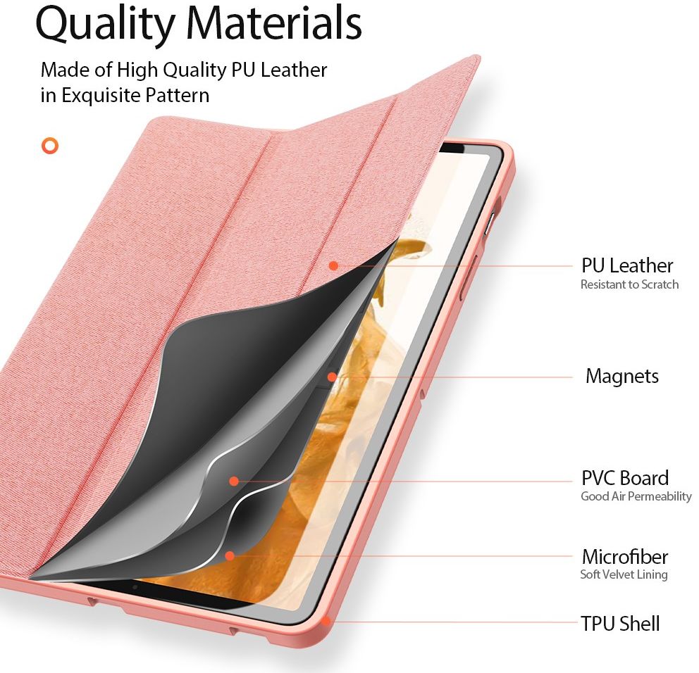 Dux Ducis Domo Samsung Galaxy Tab S7 / Tab S8 Hoes Book Case Roze afbeelding 6