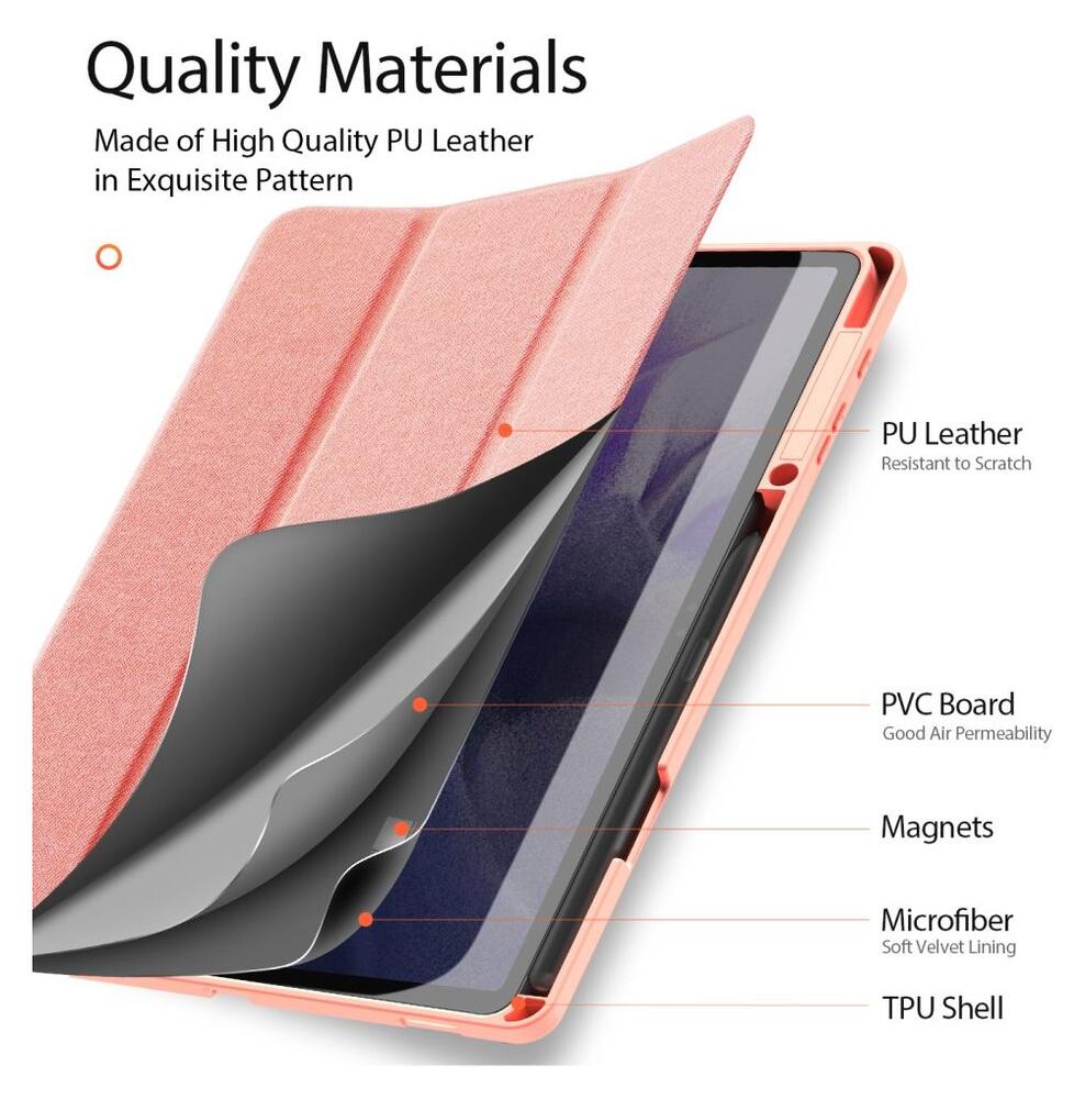 Dux Ducis Domo Samsung Galaxy Tab S8 Plus/S7 Plus/S7 FE Hoes Roze afbeelding 5