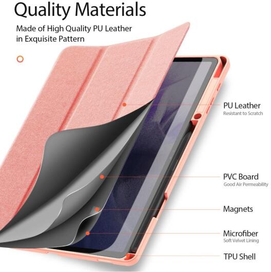 Dux Ducis Domo Samsung Galaxy Tab S8 Plus/S7 Plus/S7 FE Hoes Roze afbeelding 5