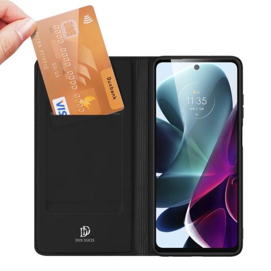 Dux Ducis Skin Pro Motorola Moto G200 5G Hoesje Portemonnee Zwart afbeelding 2