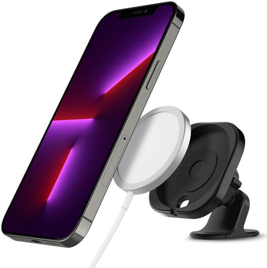 Spigen MagFit Dashboard Standaard voor Apple MagSafe Lader Zwart afbeelding 1
