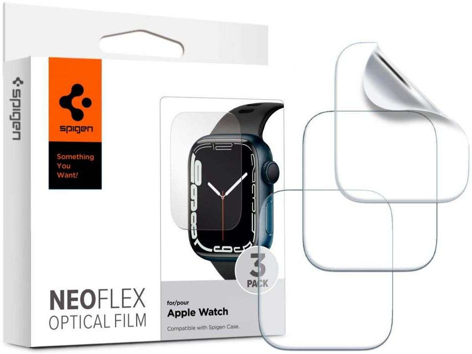 Spigen Neo Flex Apple Watch 7 8 9 45MM Screen Protector Folie 3 Pack GSMpunt