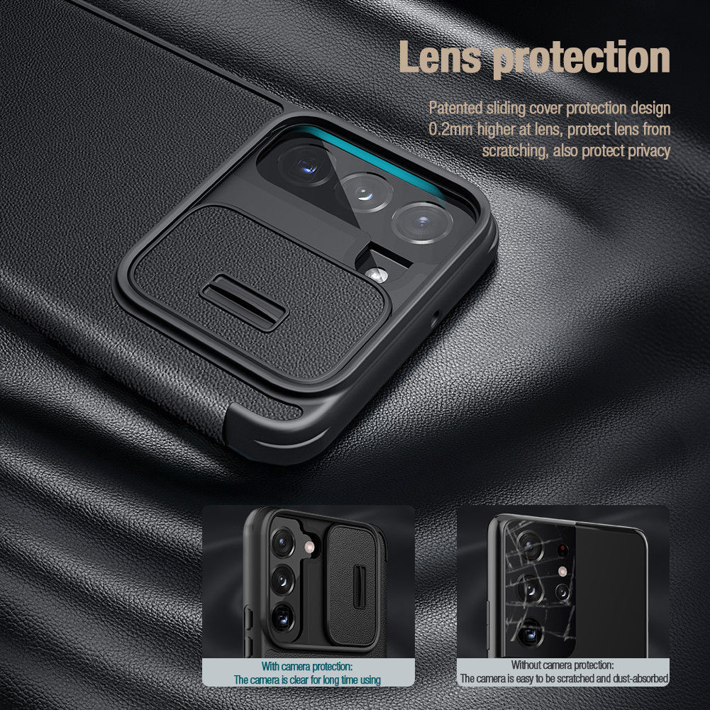 Nillkin Qin Pro Samsung Galaxy S22 Hoesje Camera Slider Groen afbeelding 4