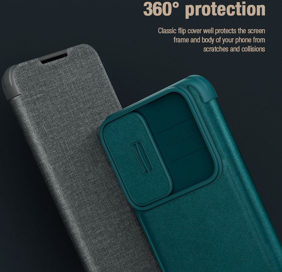 Nillkin Qin Pro Samsung Galaxy S22 Hoesje Camera Slider Groen afbeelding 6