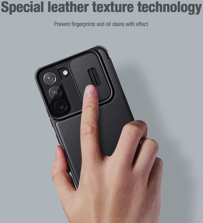 Nillkin Qin Pro Samsung Galaxy S22 Hoesje Camera Slider Groen afbeelding 10
