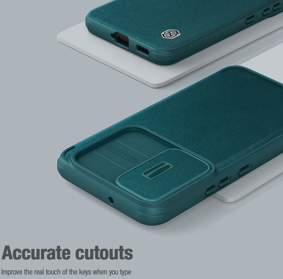 Nillkin Qin Pro Samsung Galaxy S22 Hoesje Camera Slider Groen afbeelding 11