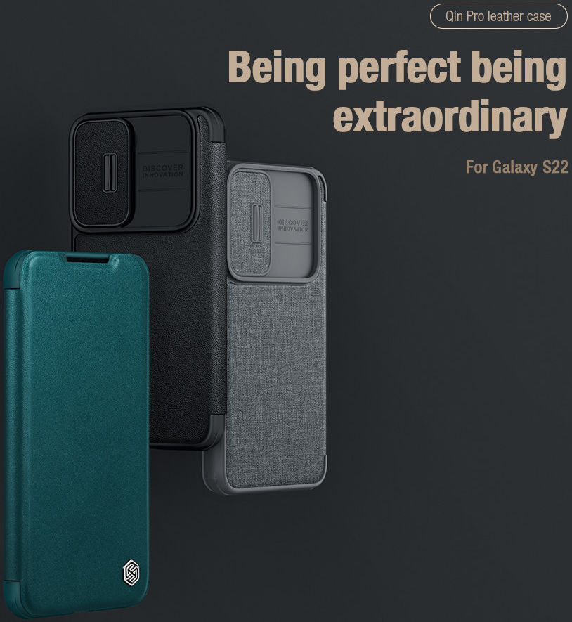 Nillkin Qin Pro Samsung Galaxy S22 Hoesje Camera Slider Groen afbeelding 12