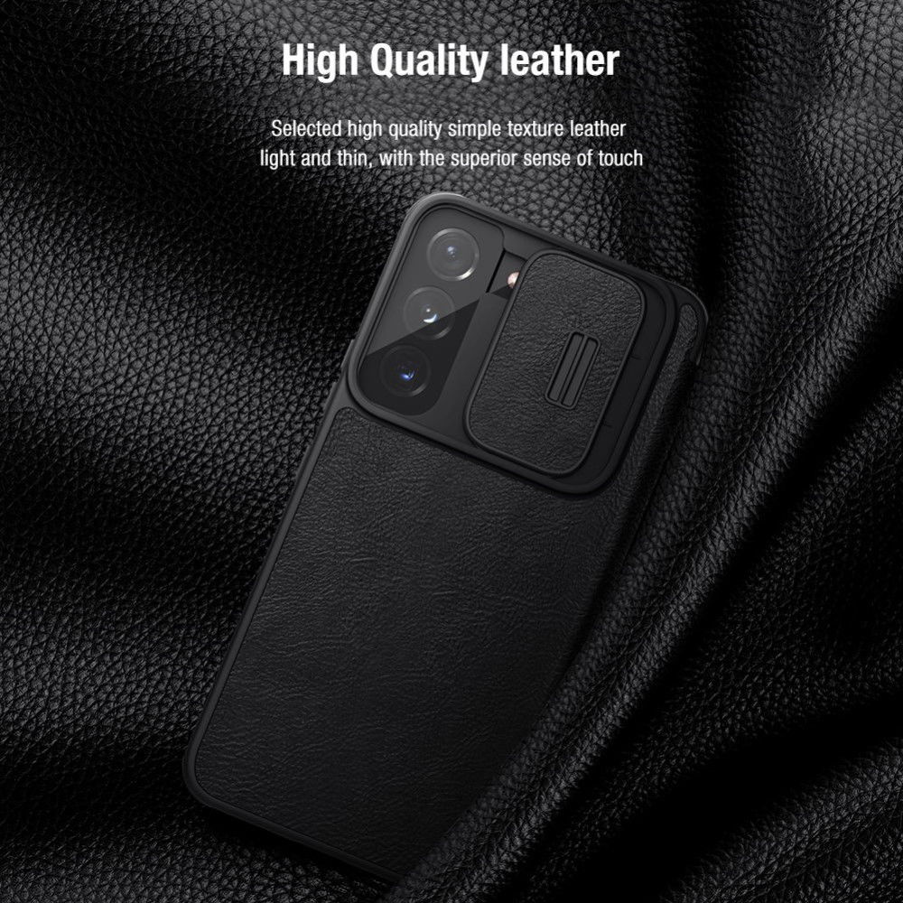 Nillkin Qin Samsung Galaxy S22 Plus Hoesje met Camera Slider Rood afbeelding 7