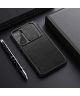 Nillkin Qin Samsung Galaxy S22 Ultra Hoesje met Camera Slider Zwart