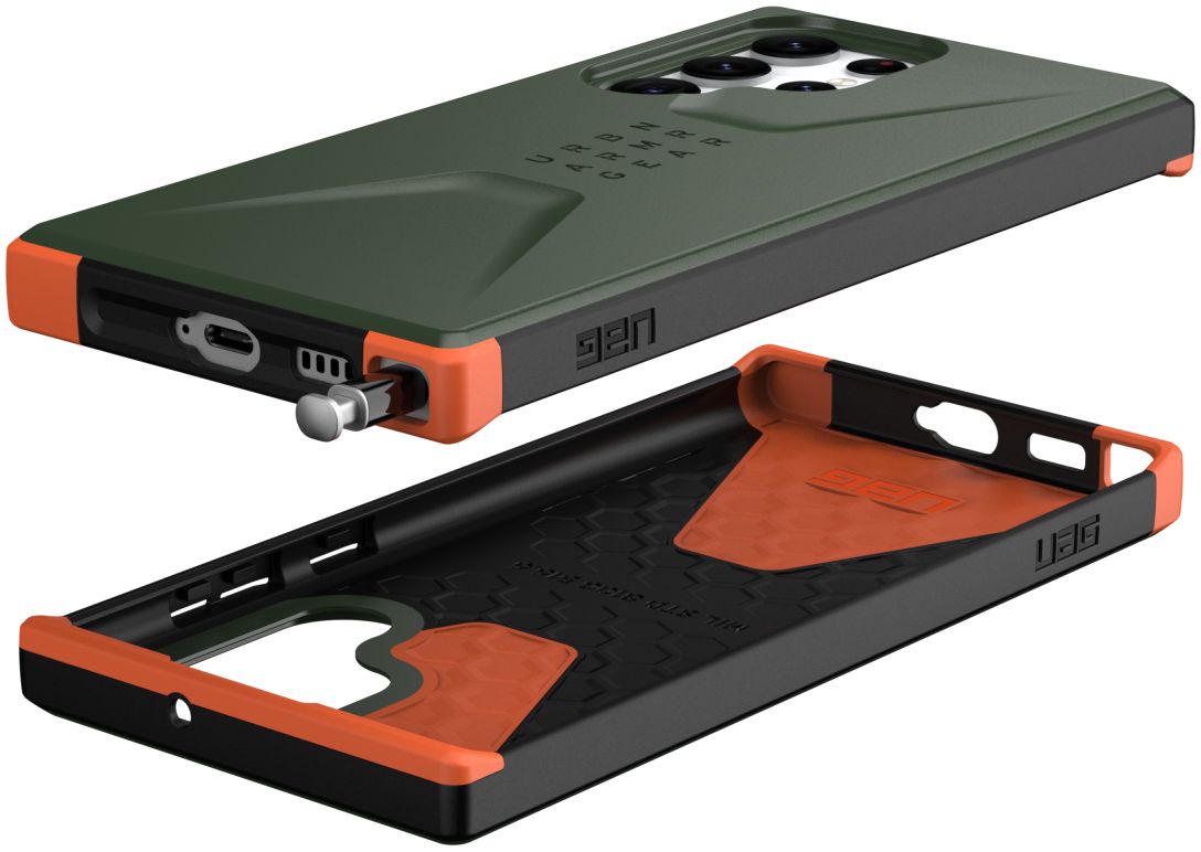 Urban Armor Gear Civilian Samsung Galaxy S22 Ultra Hoesje Olive afbeelding 4