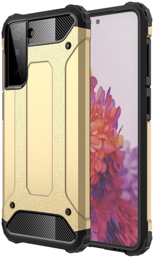 Samsung Galaxy S21 Hoesje Shock Proof Hybride Back Cover Goud afbeelding 1