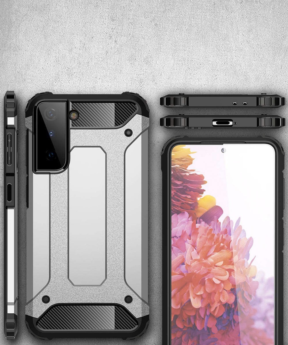 Samsung Galaxy S21 Hoesje Shock Proof Hybride Back Cover Goud afbeelding 7