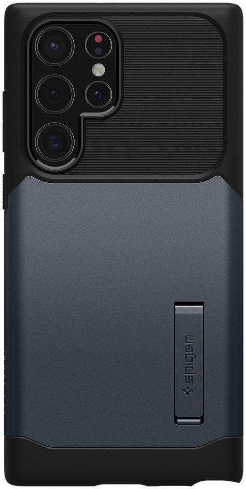 Spigen Slim Armor Samsung Galaxy S22 Ultra Hoesje Metal Slate afbeelding 3