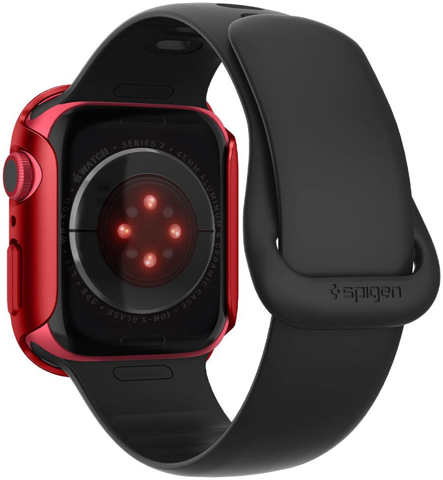Spigen Thin Fit Apple Watch 7/8 45MM Hoesje Hard Plastic Bumper Rood afbeelding 13