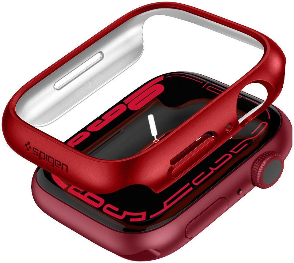 Spigen Thin Fit Apple Watch 7/8 45MM Hoesje Hard Plastic Bumper Rood afbeelding 2