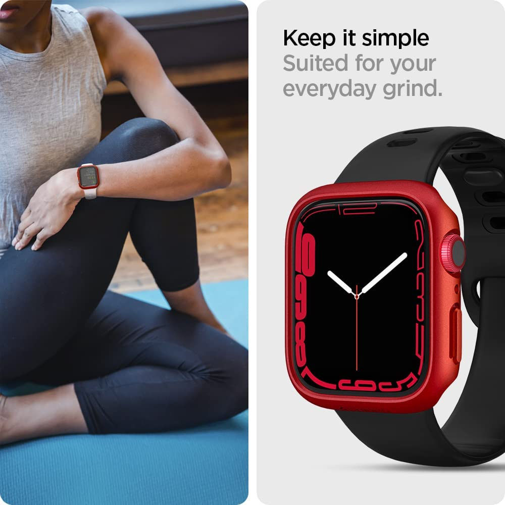 Spigen Thin Fit Apple Watch 7/8 45MM Hoesje Hard Plastic Bumper Rood afbeelding 5