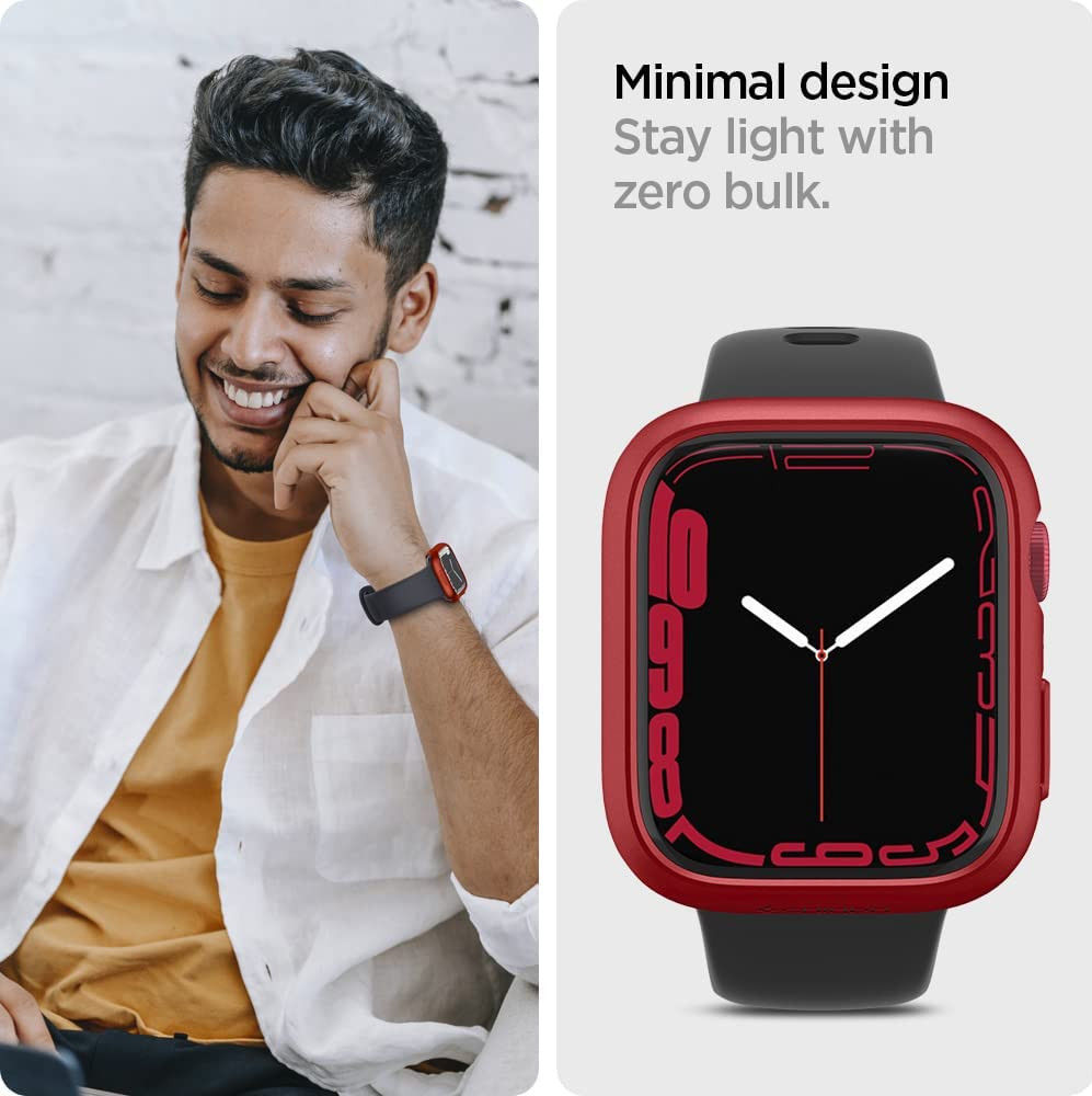 Spigen Thin Fit Apple Watch 7/8 45MM Hoesje Hard Plastic Bumper Rood afbeelding 7