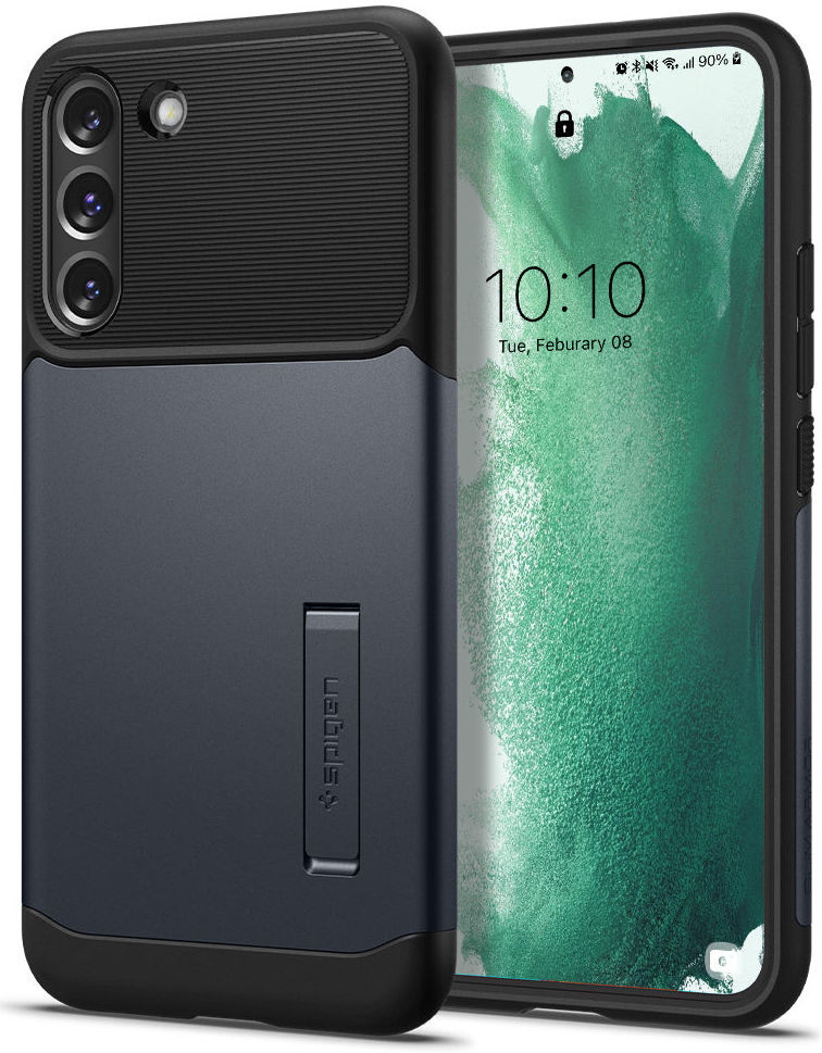 Spigen Slim Armor Samsung Galaxy S22 Plus Hoesje Metal Slate afbeelding 1