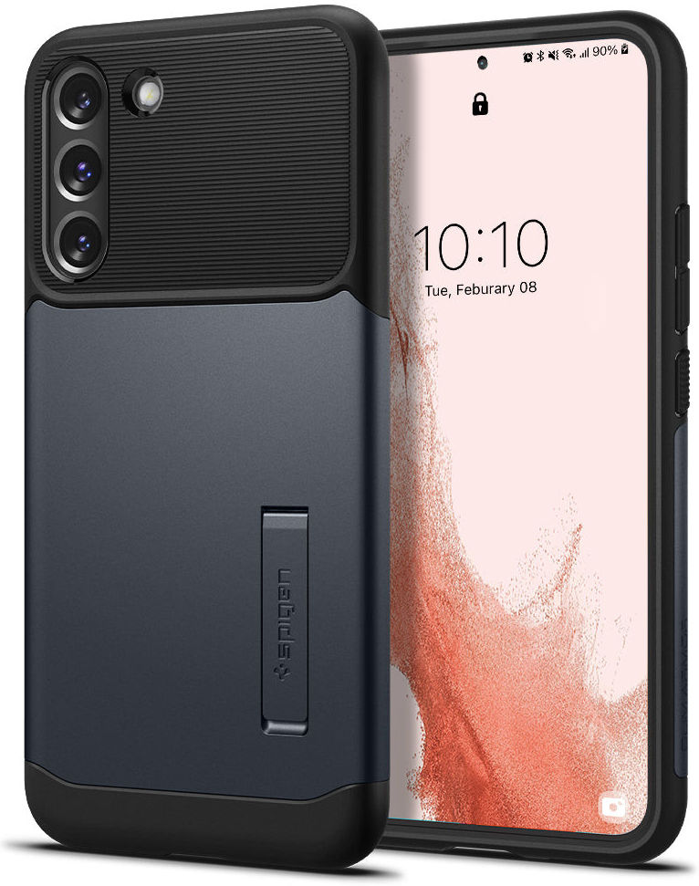 Spigen Slim Armor Samsung Galaxy S22 Hoesje Back Cover Metal Slate afbeelding 1