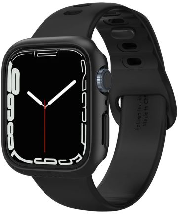 Spigen Thin Fit - Apple Watch 7/8/9 45MM Case - Hard Plastic Bumper - Zwart Cases