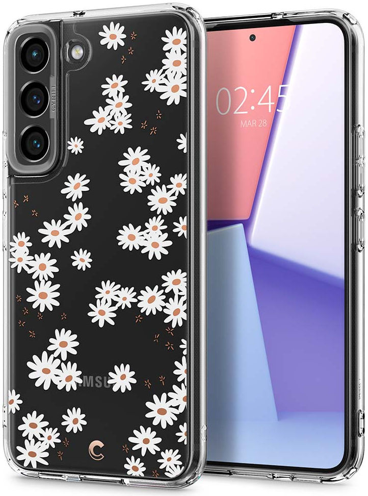 Spigen Cyrill Cecile Samsung Galaxy S22 Hoesje White Daisy afbeelding 1