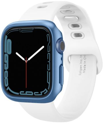 Spigen Thin Fit - Apple Watch 7/8/9 45MM - Hard Case - Plastic Bumper - Blauw Cases
