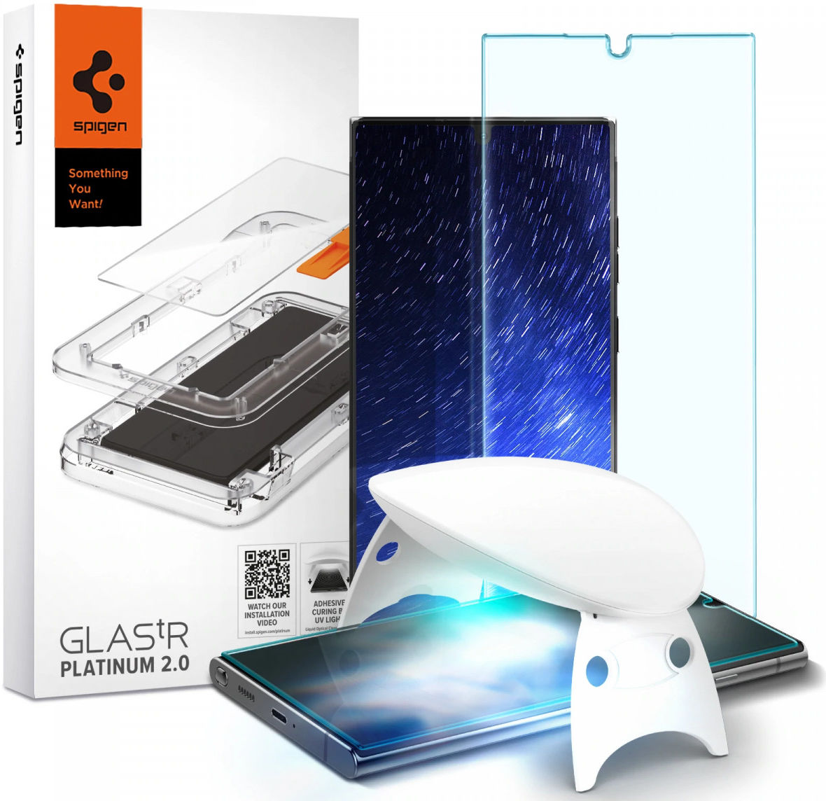 Spigen Glas.tR Platinum Samsung Galaxy S22 Ultra Screen Protector afbeelding 1