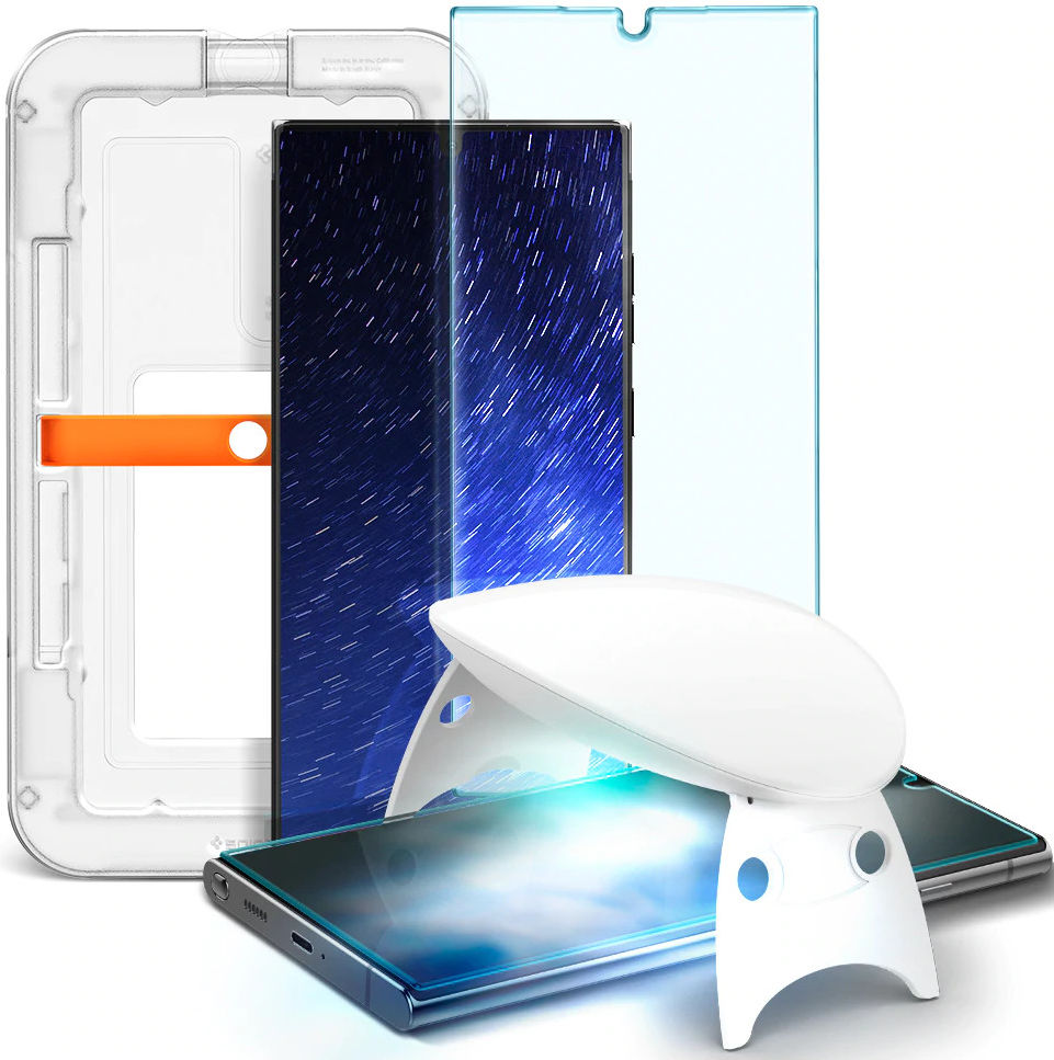 Spigen Glas.tR Platinum Samsung Galaxy S22 Ultra Screen Protector afbeelding 2