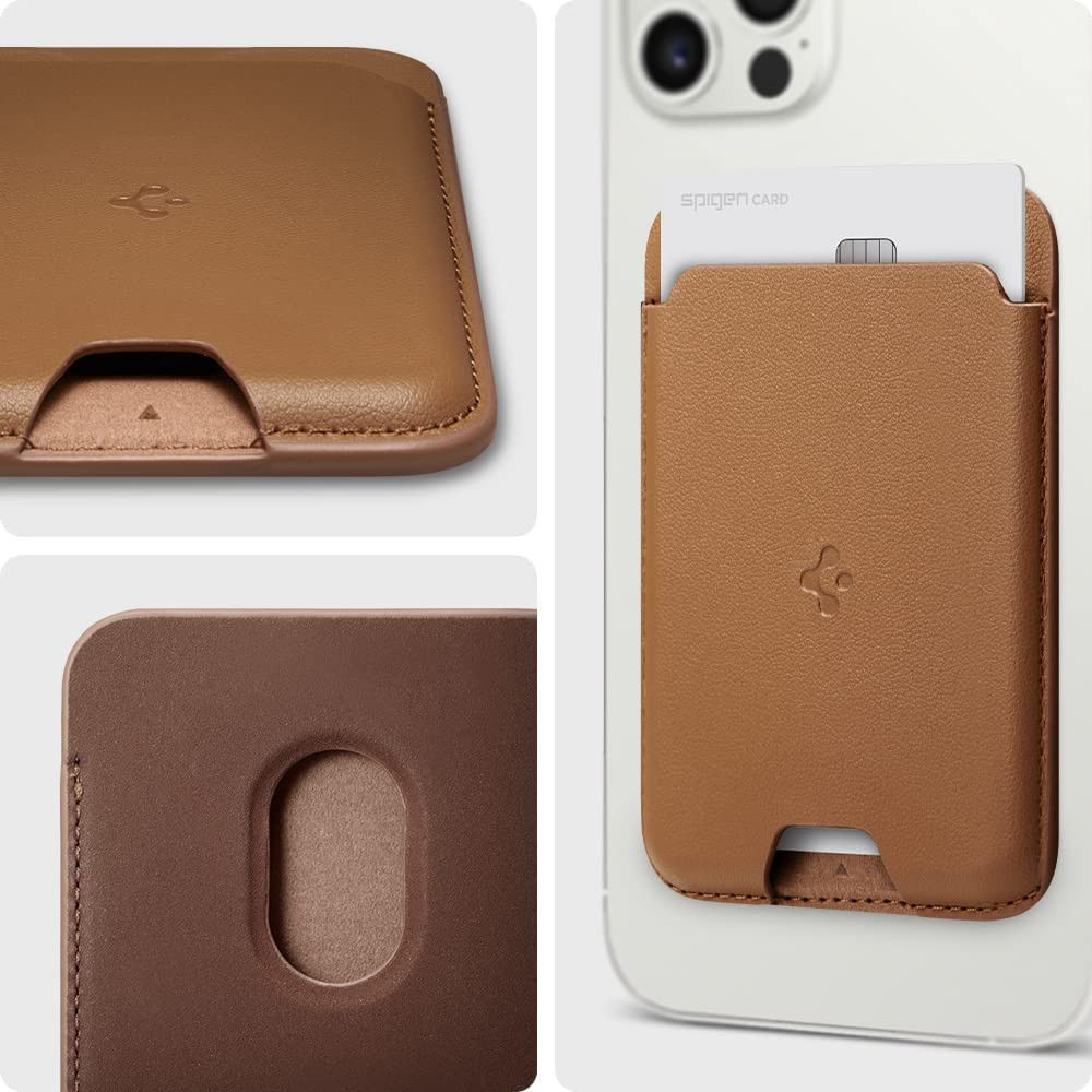 Spigen Valentinus Universele Magnetische MagSafe Kaarthouder Bruin afbeelding 8