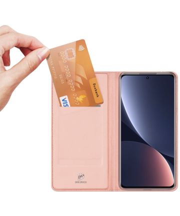 Dux Ducis Skin Pro Xiaomi 12 Pro Hoesje Wallet Book Case Roze Hoesjes