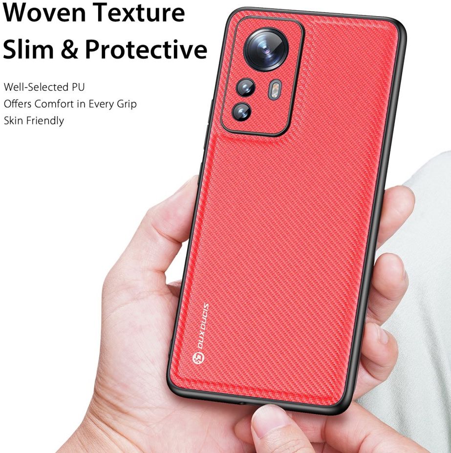 Dux Ducis Fino Series Xiaomi 12 / 12X Hoesje Back Cover Rood afbeelding 6