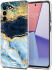 HappyCase Samsung Galaxy S21 FE Hoesje Flexibel TPU Blauw Marmer Print afbeelding 2