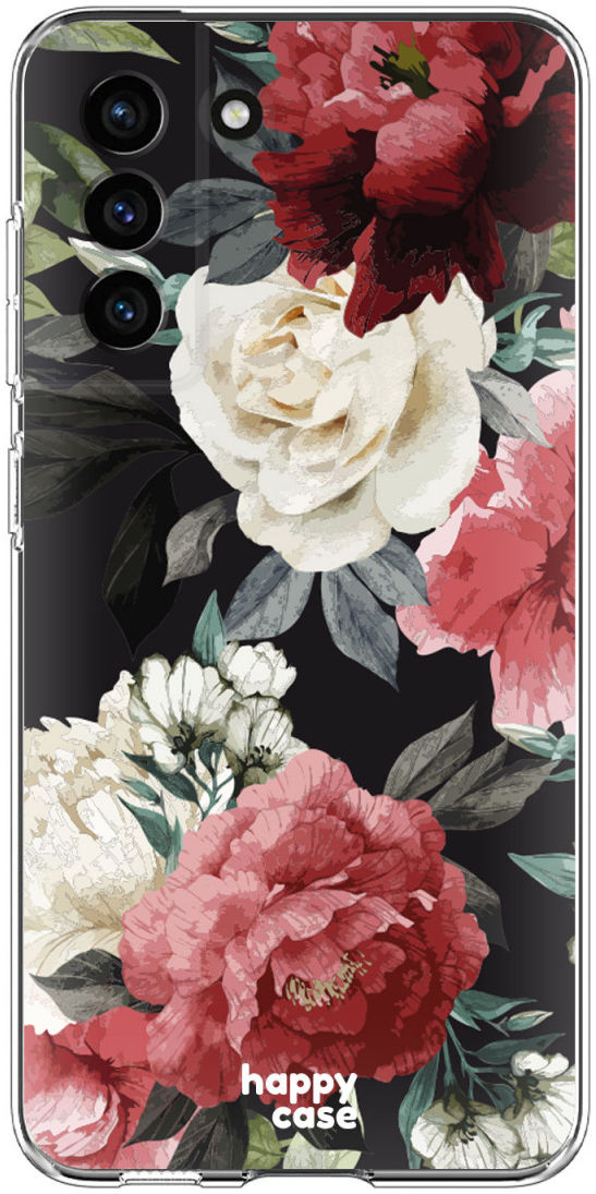 HappyCase Samsung Galaxy S21 FE Hoesje Flexibel TPU Rozen Print afbeelding 1