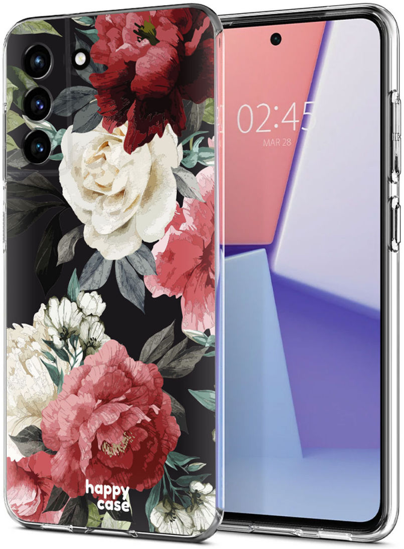 HappyCase Samsung Galaxy S21 FE Hoesje Flexibel TPU Rozen Print afbeelding 2