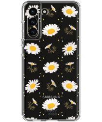 HappyCase Samsung Galaxy S21 FE Hoesje Flexibel TPU Bloemen Print